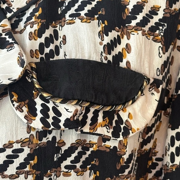 Vintage 80s 100% Silk Houndstooth Blazer Jacket, Size 10 - Picture 5 of 11